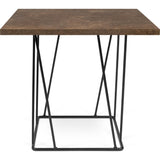 TemaHome Helix 20x20 Side Table | Rusty Look / Black Lacquered Steel 189043-HELIX20