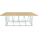 TemaHome Helix 47x30 Coffee Table | Oak / Sea Green Lacquered Steel 189042-HELIX47