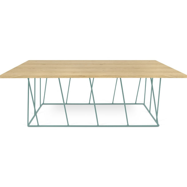 TemaHome Helix 47x30 Coffee Table | Oak / Sea Green Lacquered Steel 189042-HELIX47
