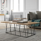 TemaHome Helix 47x30 Coffee Table | Oak / Black Lacquered Steel 189042-HELIX47