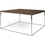 TemaHome Gleam 30x30 Coffee Table | Rusty Look / Chrome 187042-GLEAM30
