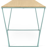 TemaHome Opal Wide Side Table | Oak / Sea Green Lacquered Steel 201042-OPAL