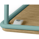 TemaHome Opal Tall Side Table | Oak / Sea Green Lacquered Steel 201042-OPAL