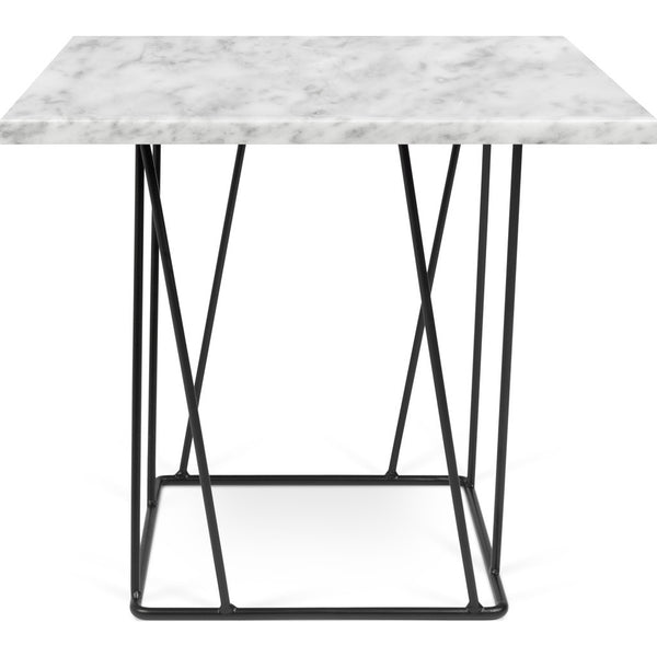 TemaHome Helix 20x20 Marble Side Table | White Marble / Black Lacquered Steel 189043-HELIX20MAR
