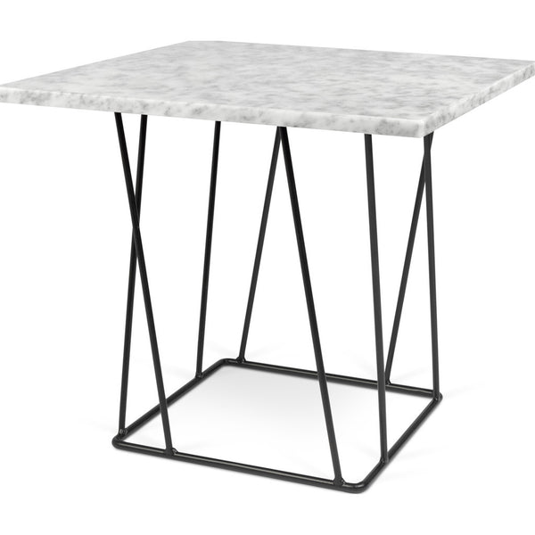 TemaHome Helix 20x20 Marble Side Table | White Marble / Black Lacquered Steel 189043-HELIX20MAR