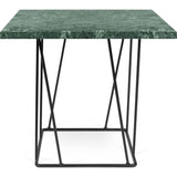 TemaHome Helix 20x20 Marble Side Table | Green Marble / Black Lacquered Steel 189043-HELIX20MAR