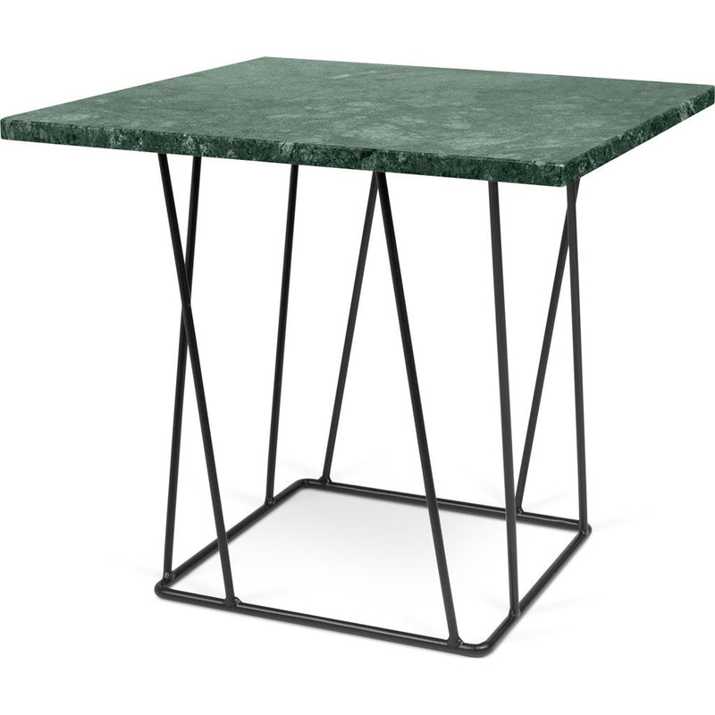 TemaHome Helix 20x20 Marble Side Table | Green Marble / Black Lacquered Steel 189043-HELIX20MAR