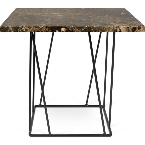 TemaHome Helix 20x20 Marble Side Table | Brown Marble / Black Lacquered Steel 189043-HELIX20MAR