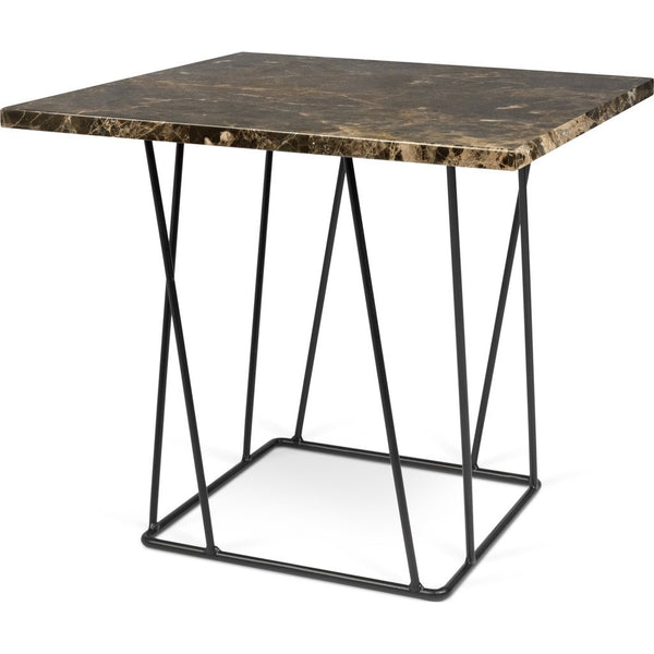 TemaHome Helix 20x20 Marble Side Table | Brown Marble / Black Lacquered Steel 189043-HELIX20MAR