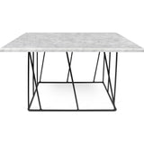 TemaHome Helix 30x30 Marble Coffee Table | White Marble / Black Lacquered Steel 189042-HELIX30MAR