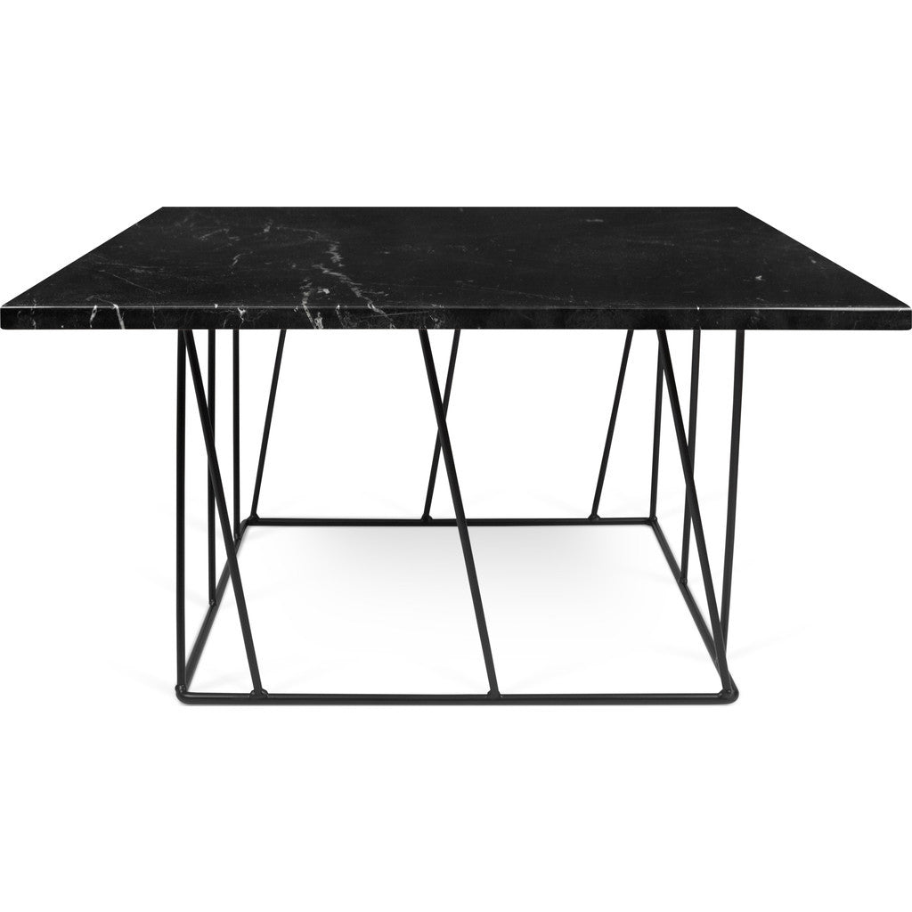 TemaHome Helix 30x30 Marble Coffee Table Black Marble / Black Lacquered