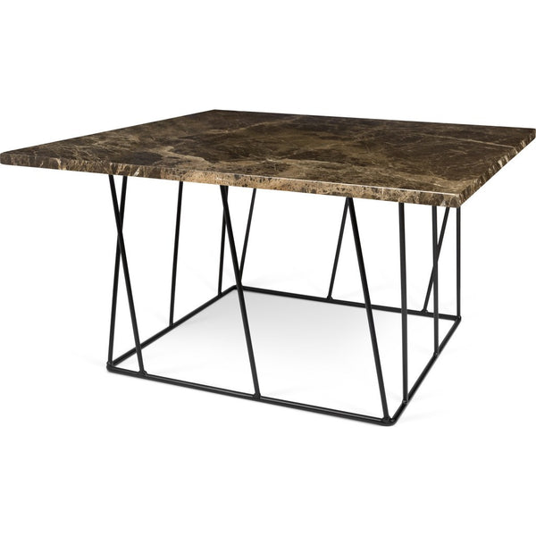 TemaHome Helix 30x30 Marble Coffee Table | Brown Marble / Black Lacquered Steel 189042-HELIX30MAR