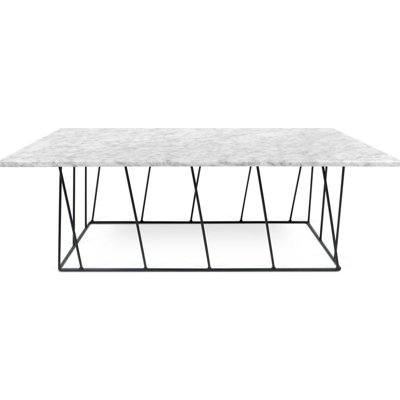 TemaHome Helix 47x30 Marble Coffee Table | White Marble / Black Lacquered Steel 189042-HELIX47MAR
