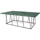 TemaHome Helix 47x30 Marble Coffee Table | Green Marble / Black Lacquered Steel 189042-HELIX47MAR