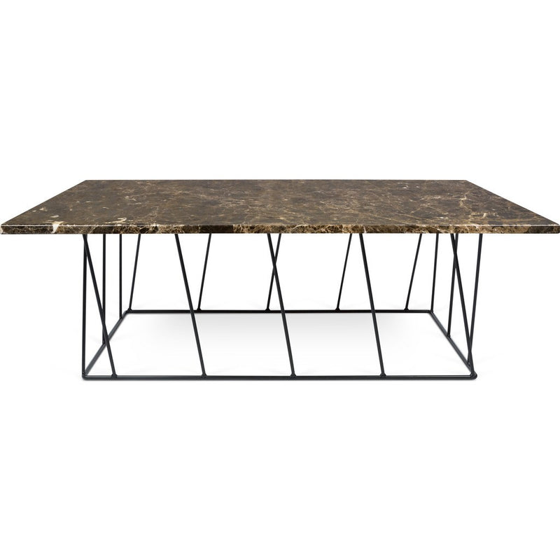 TemaHome Helix 47x30 Marble Coffee Table | Brown Marble / Black Lacquered Steel 189042-HELIX47MAR