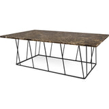 TemaHome Helix 47x30 Marble Coffee Table | Brown Marble / Black Lacquered Steel 189042-HELIX47MAR