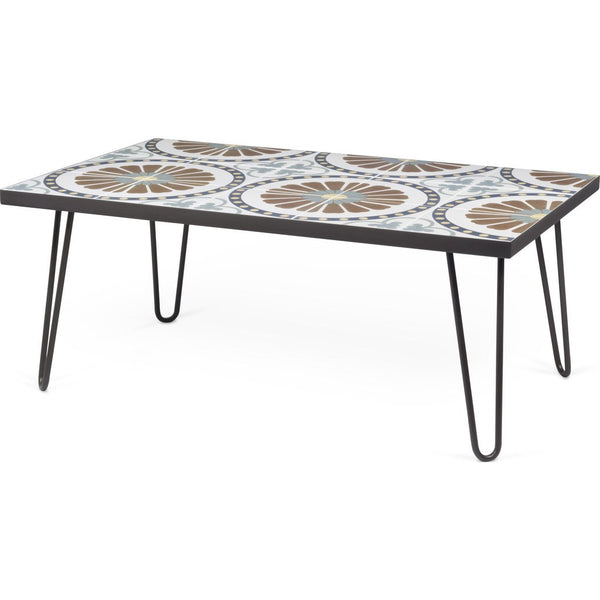 TemaHome Dalle Coffee Table | Tile on MDF with Dark Grey Steel Legs 203043-DALLE