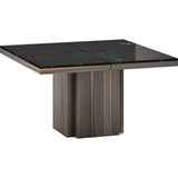 Temahome Dusk Dining Table 51" | Black Marble/Smoked Eucalyptus