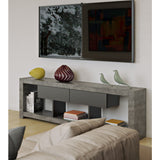Temahome Nara Tv Bench | Concrete Look / Pure Black