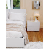 TemaHome Aurora Double Drawer Night Stand | High Gloss White   9300.758034