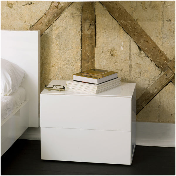TemaHome Float Double Drawer Night Stand | Pure White 9300.758768