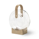 Mater Furniture Handle Vase | Borosilicate Glass/Oak Wood Block & Handle