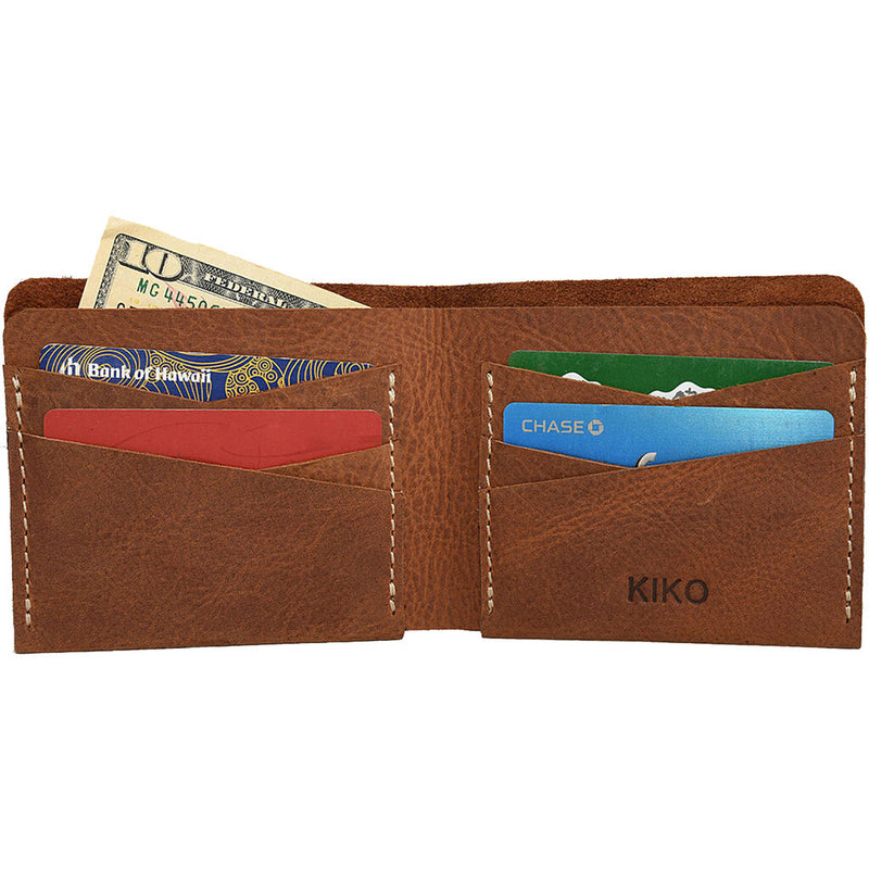 Kiko Leather Buck Bifold Wallet | Tan