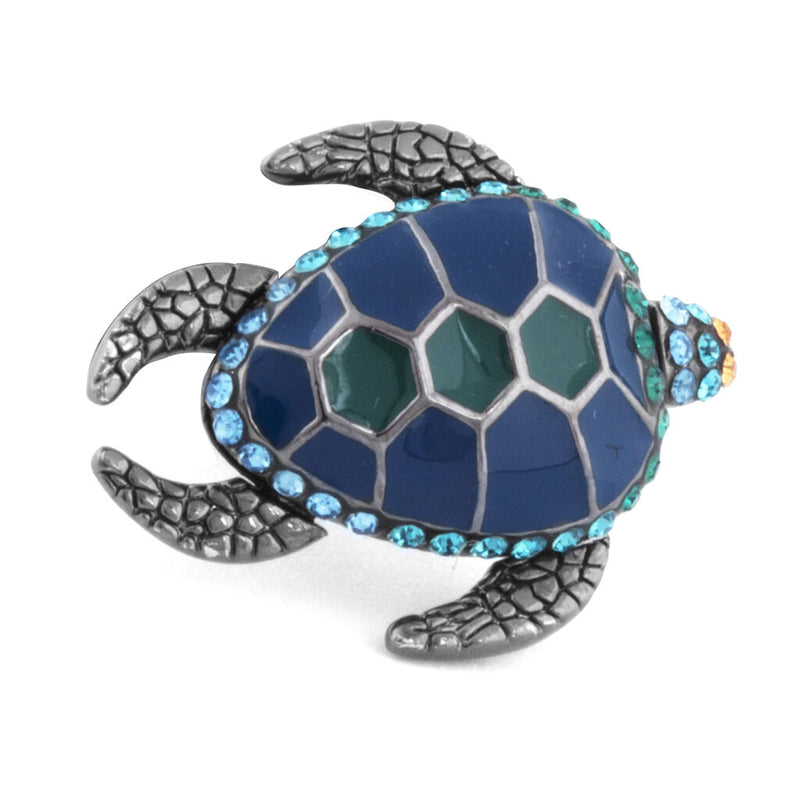 Tateossian Mechanical Turtle Pin | Gunmetal Plating