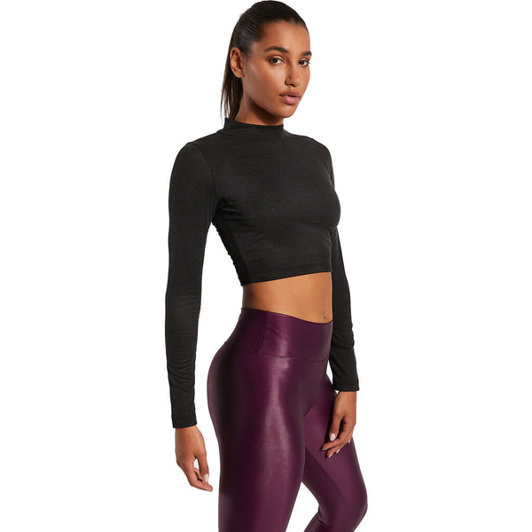 Koral Luca Long Sleeve Marlow Crop Top | Black