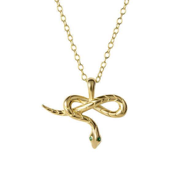 Awe Inspired Snake Charm Necklace | Cable Chain