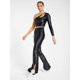 Koral Janie Infinity Oneshoulder Long Sleeve Top | Black Stripe