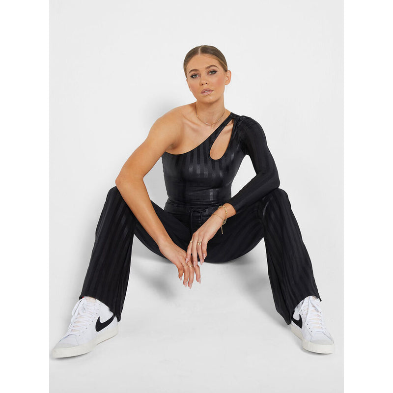 Koral Janie Infinity Oneshoulder Long Sleeve Top | Black Stripe