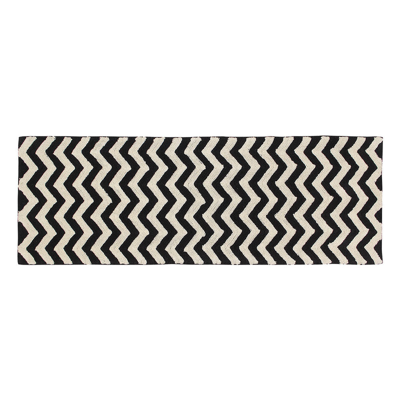Lorena Canals Zig-Zag Washable Rug | Black