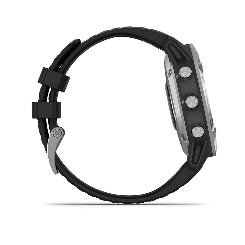 Garmin Fenix 6 GPS Sport Smartwatch Silver - Black Band, 010-02158-00