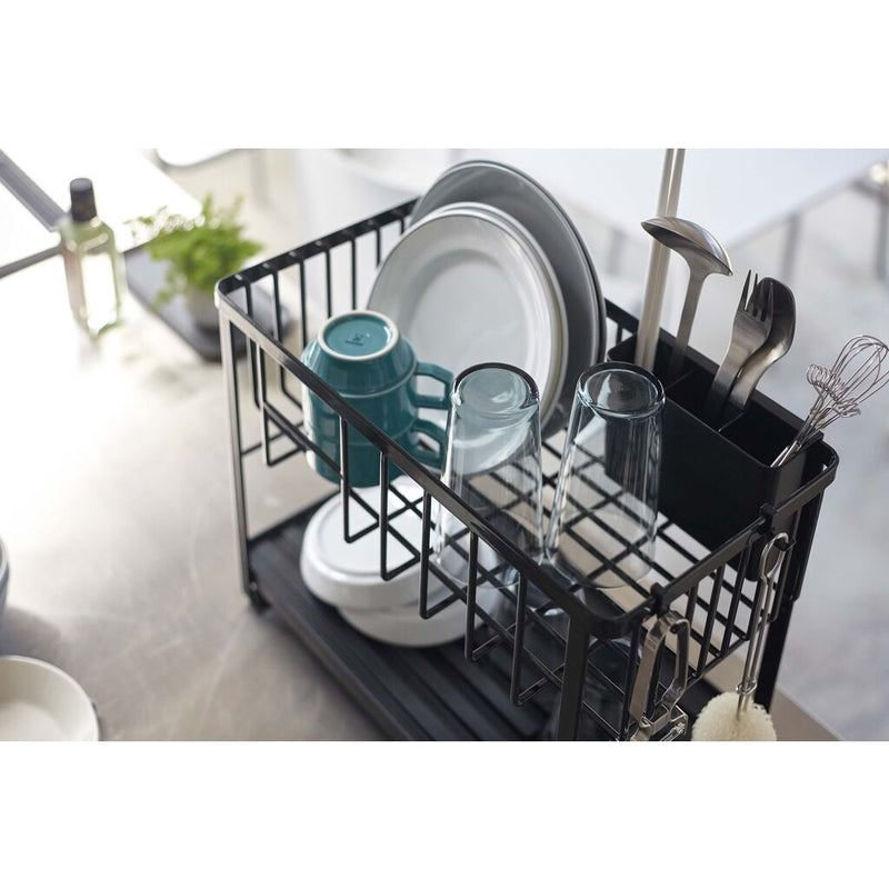 Yamazaki Home Dish Rack With Drain Spout, Steel Rack with Plastic