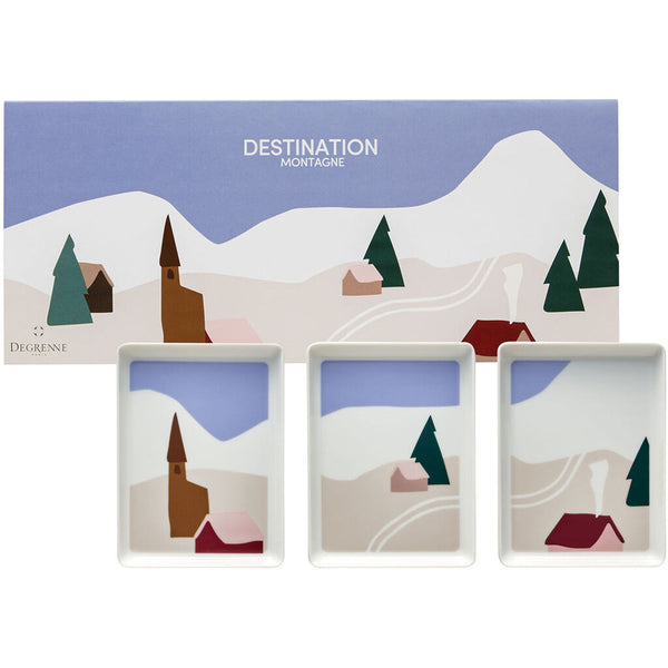 Degrenne Destination Montagne 3 Rectangular Shared Plate Gift Box  | 16x12 Cm