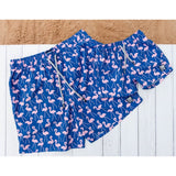 Tom & Teddy Father Son Swimming Trunks | Rose & Blue Flamingo