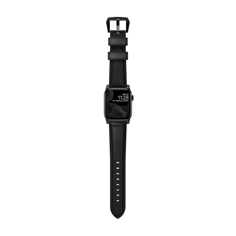 Nomad Traditional Apple Watch Strap | Black Leather/Black Hardware