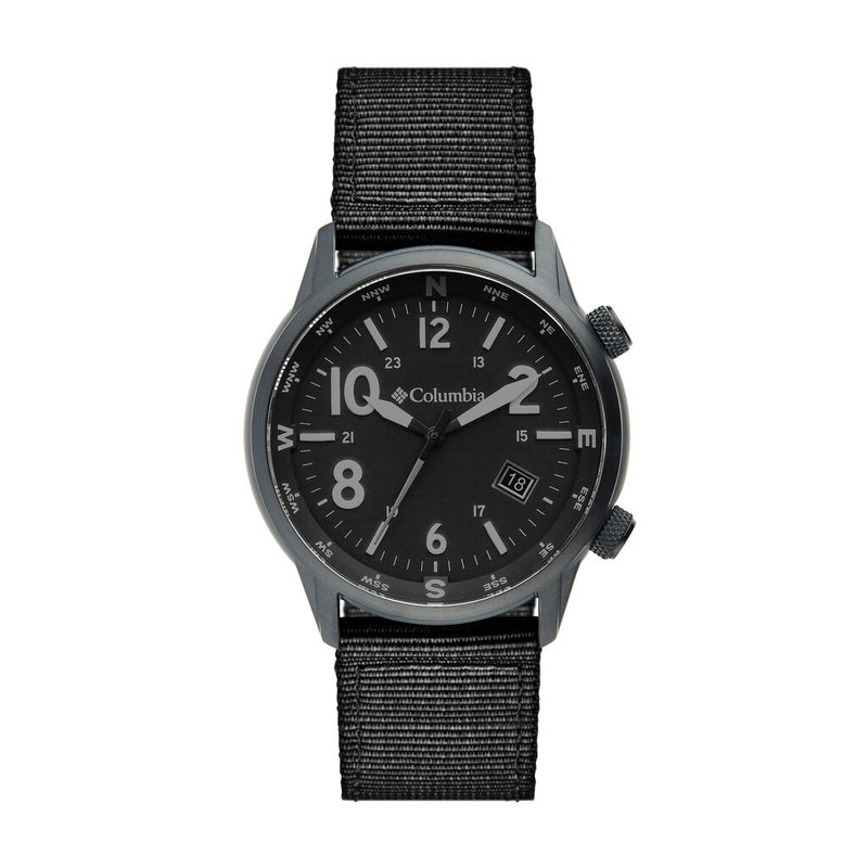 Columbia Outbacker Black 3-Hand Date Men's Lifestyle Analog Watch | Black Nylon