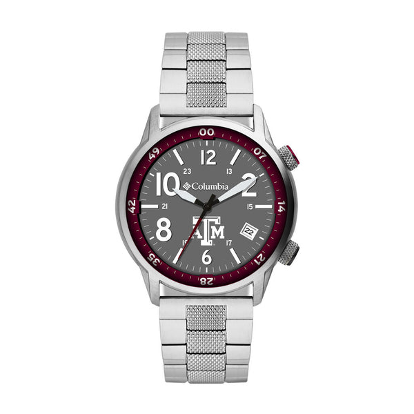 Columbia Collegiate outbacker Texas A&M Aggies Men's Analog Watch | Stainless Steel Bracelet