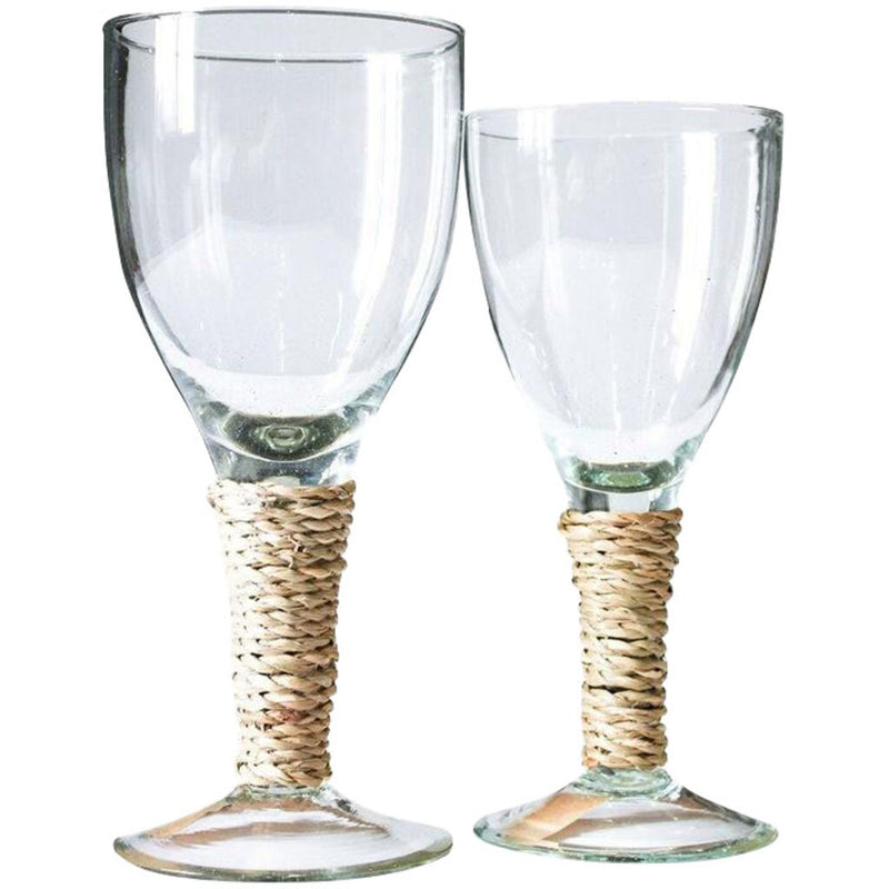 Seagrass Wine Glass 6 Pc Set | Small & Large