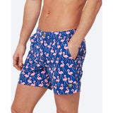 Tom & Teddy Father Son Swimming Trunks | Rose & Blue Flamingo