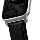 Nomad Traditional Apple Watch Strap | Black Leather/Silver Hardware