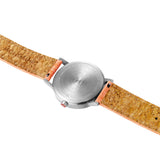 Mondaine Classic Official Swiss Railways Watch | Stainless Steel Brushed/White Dial/Orange