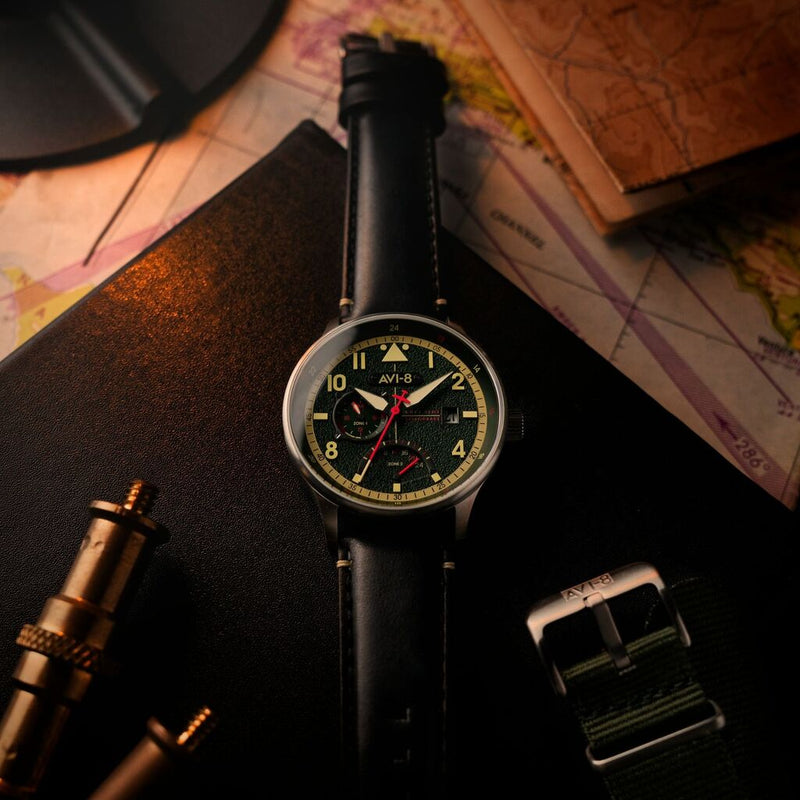 AVI-8 Hawker Hurricane Mckellar Dual Time Watch | Green