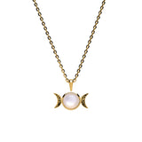 Awe Inspired Triple Moon Charm Necklace | Gold/Standard Cable Chain
