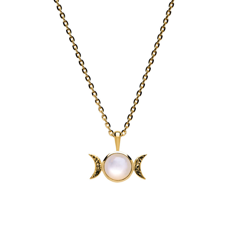 Awe Inspired Triple Moon Charm Necklace | Gold/Standard Cable Chain