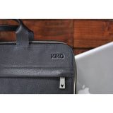 Kiko Leather Agent Pebble 15 Laptop Briefcase | Black 601