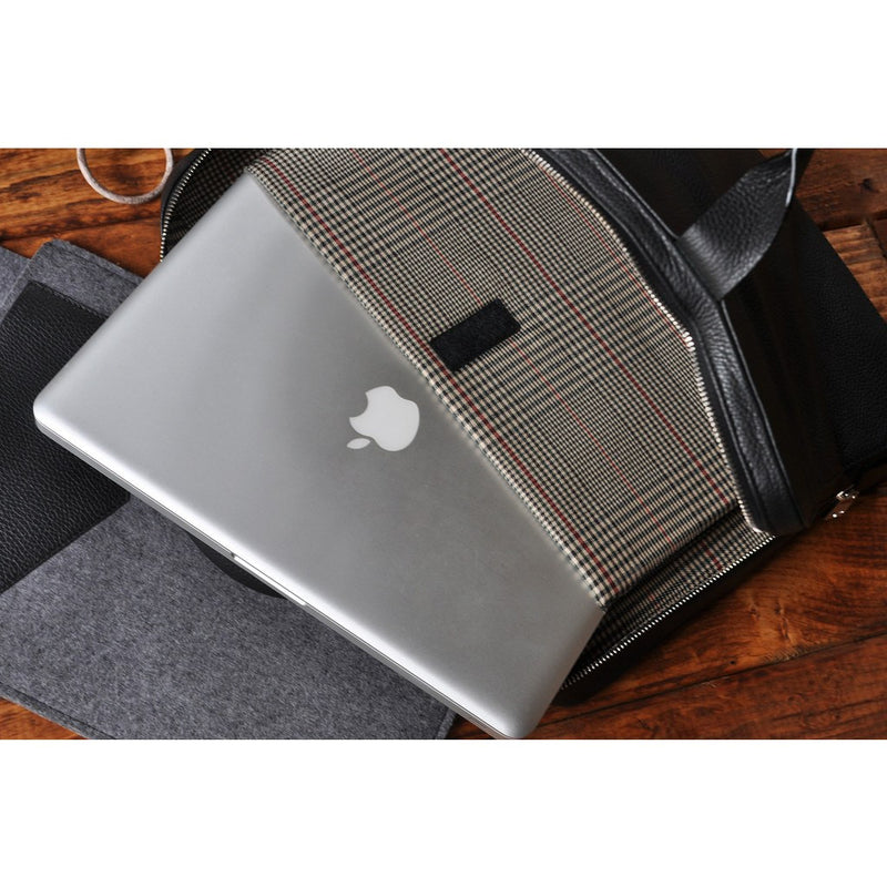 Kiko Leather Agent Pebble 15 Laptop Briefcase | Black 601