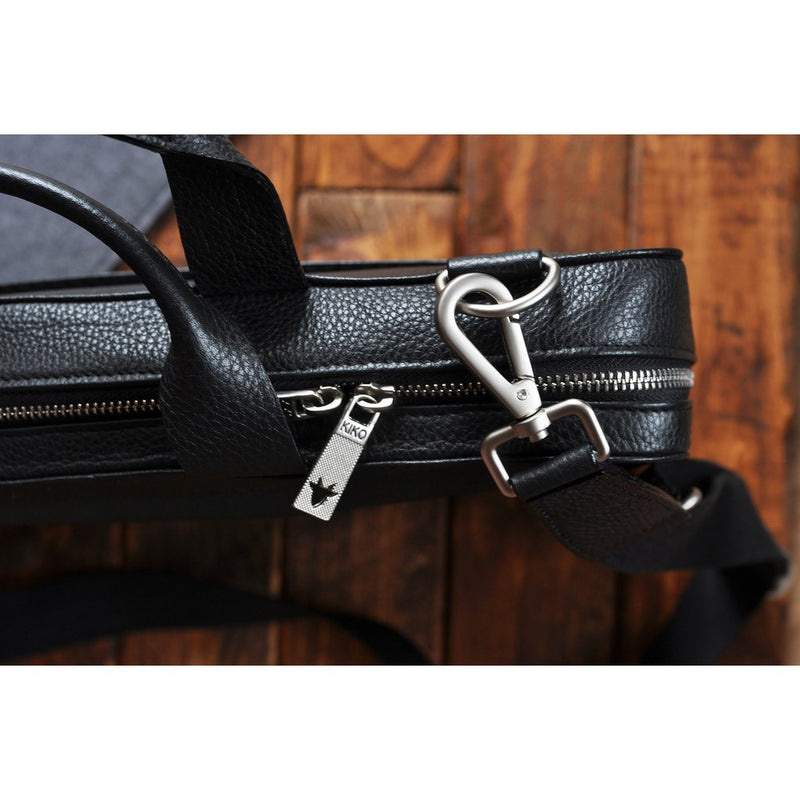 Kiko Leather Agent Pebble 15 Laptop Briefcase | Black 601